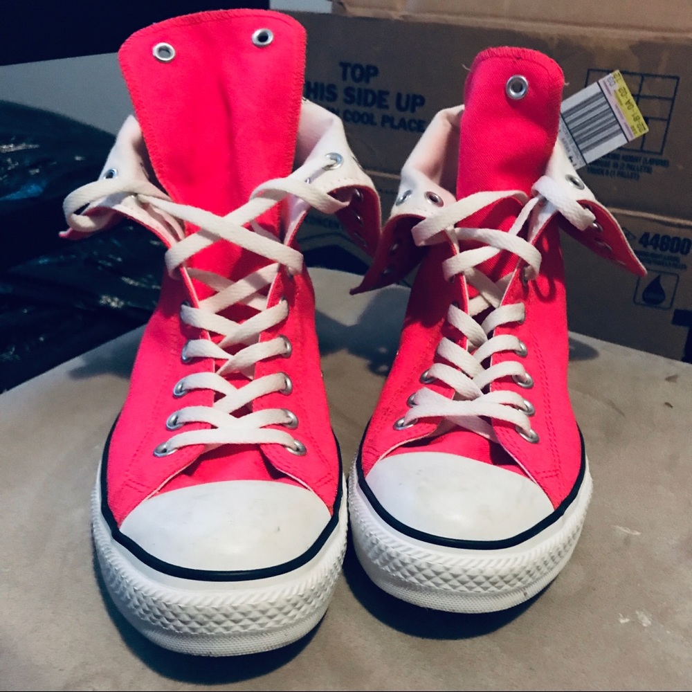 Converse size 12 pink n white